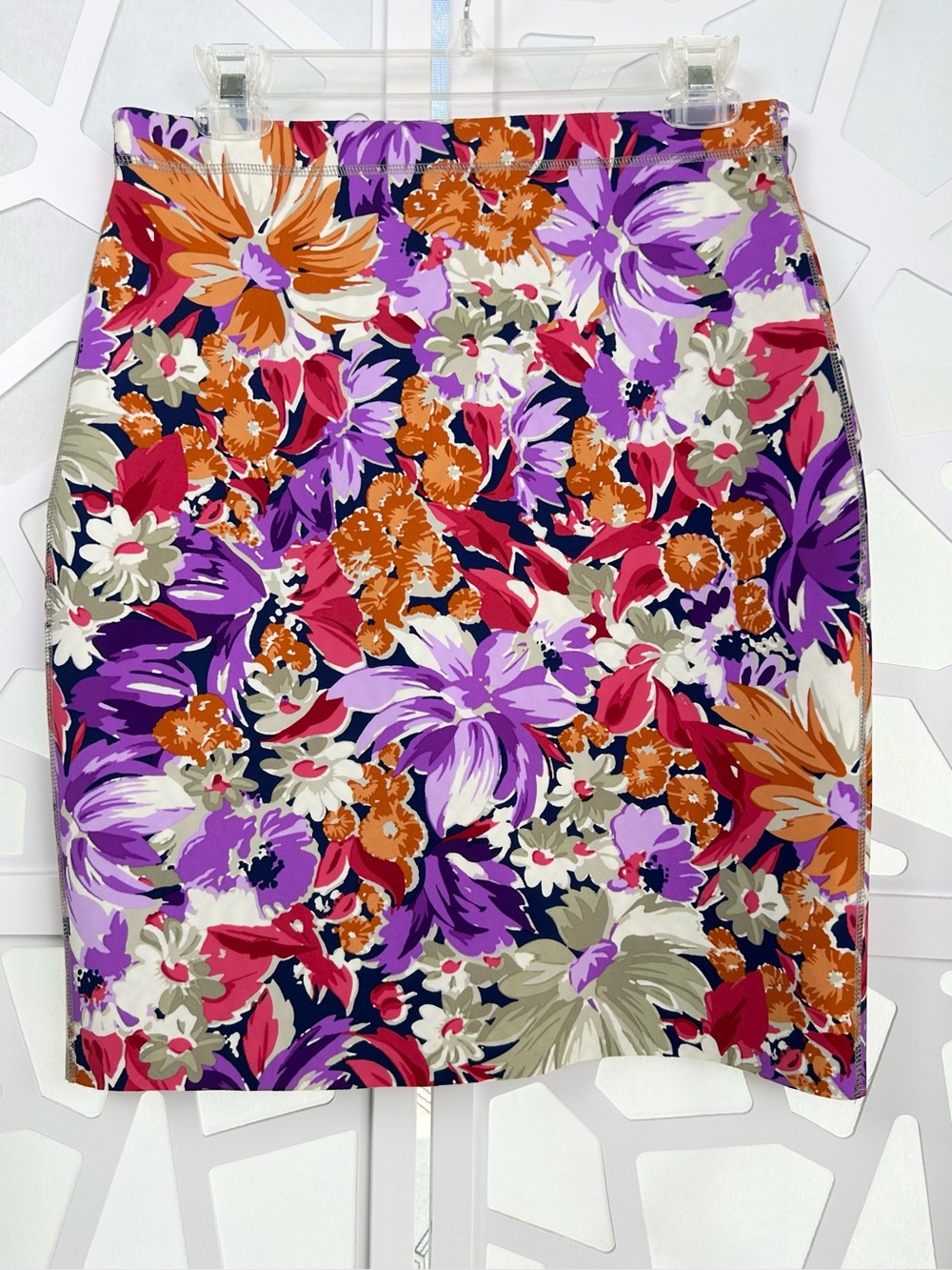 J McLaughlin Halle Reversible Palmer Floral Geo Tropical Pull On Short Skirt
